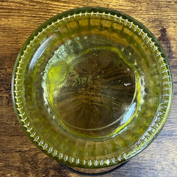 Ribbed Yellow Glass Candle Holder - Picture 6 of 7